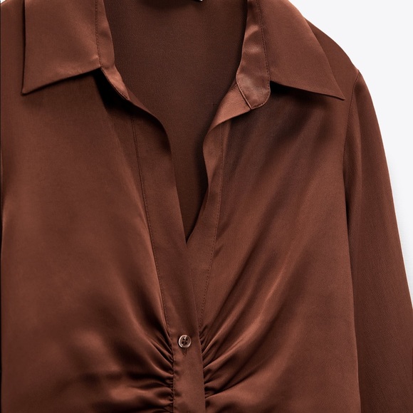NWT: Zara Satin Effect Blouse (as seen on @sophie_murraayy) - Picture 5 of 5